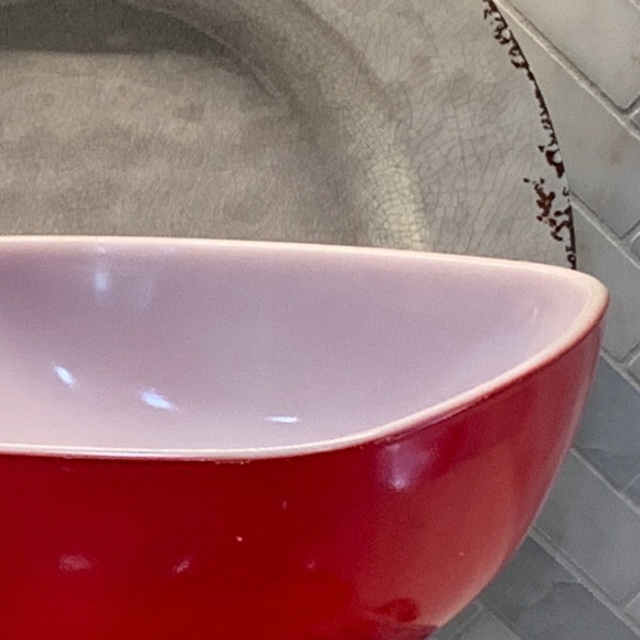 Vintage Pyrex 1950s Red Square Hostess Dish 1.5 Qt - Picture 4 of 15